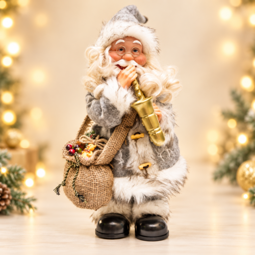 40cm-SantaSax Animated Musical Santa Playing Saxophone – 40cm