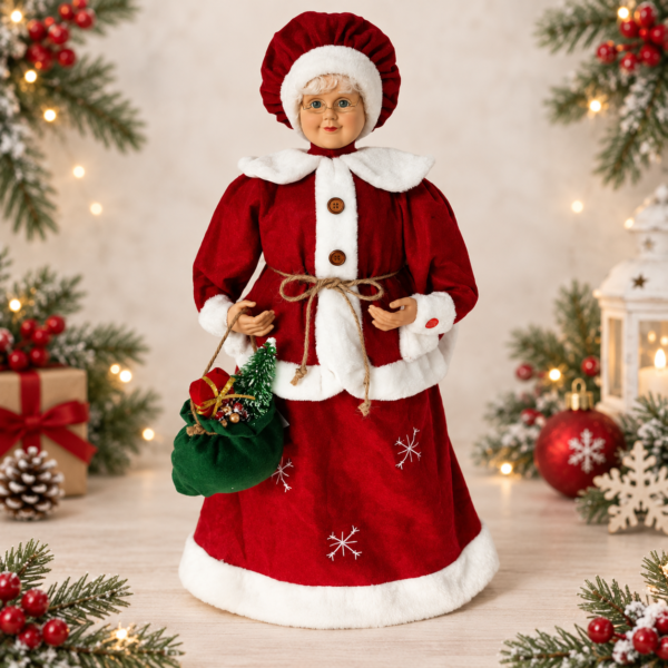 80cmMRS Santa Large Mrs. Mary Claus holding Bag - 80cm