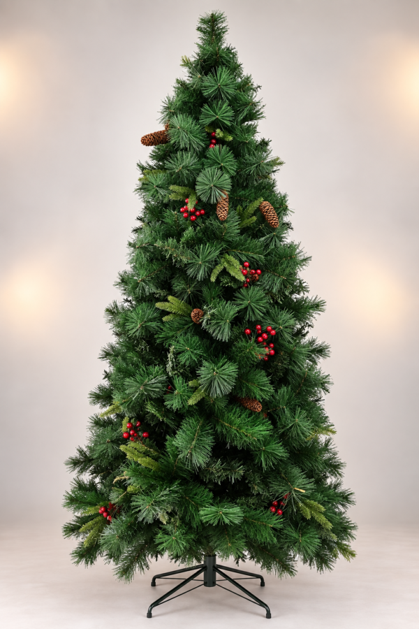 Slim Tree With Pe & PVC Leaves Decorated with Berries and Acorns