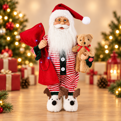 SantaPJs Santa in Pajamas holding Blanket - 40cm