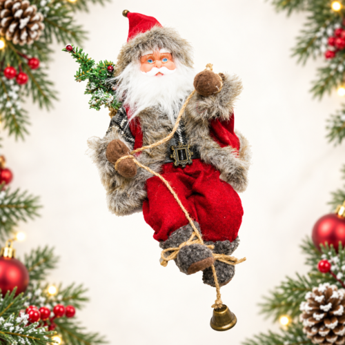 Sonic-Activated Musical Santa Claus Climbing Rope