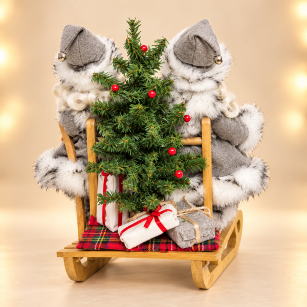 Animated Musical Santa & Mrs. Claus Sleigh Duo