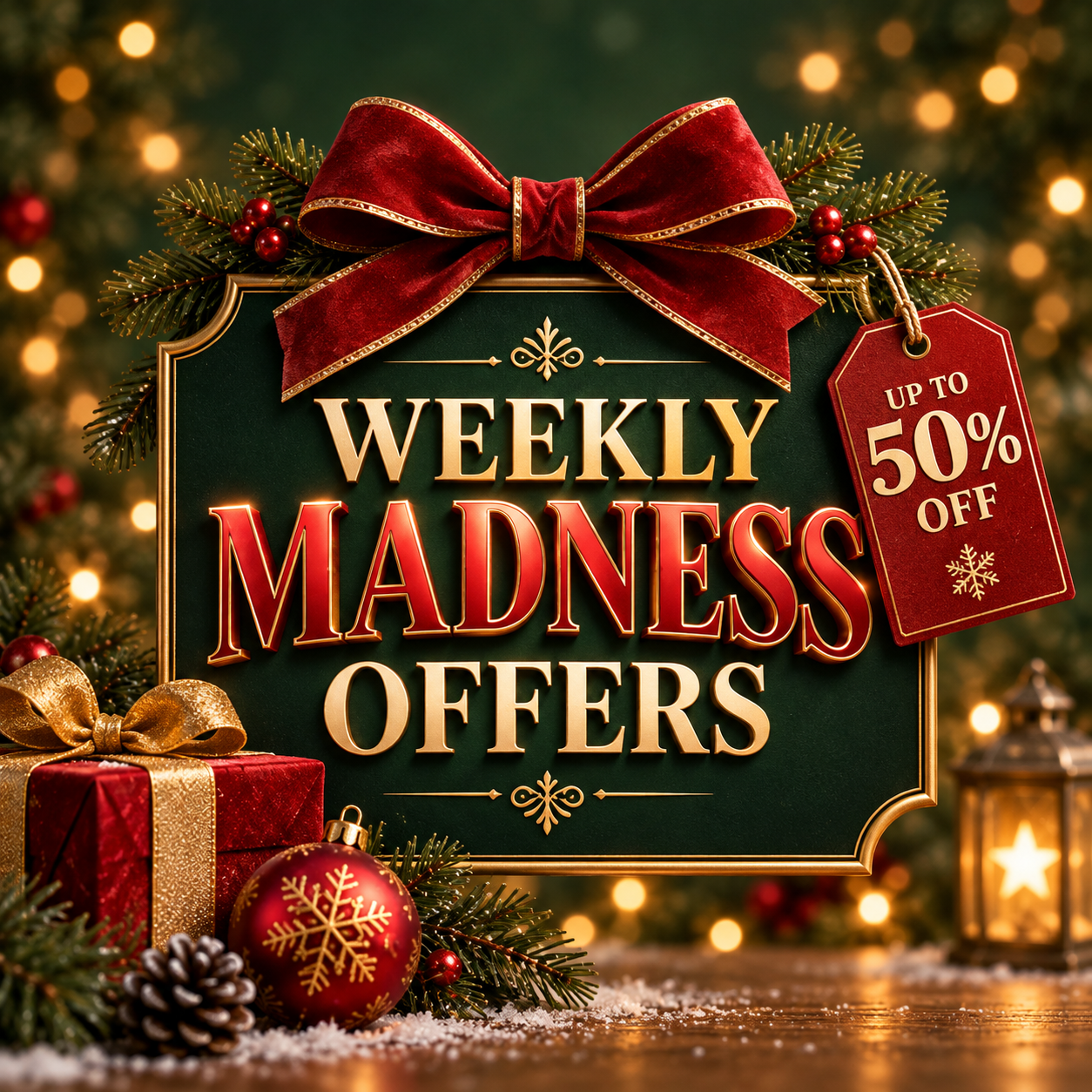 WeeklyMadness-Christmas LIGHT UP METAL DECORATIONS 63CM