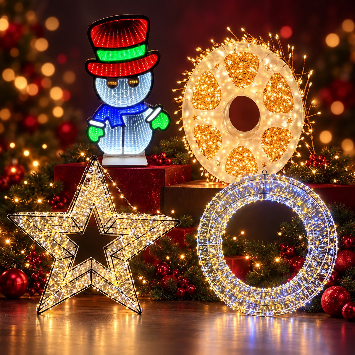 LED Infinity Santa Christmas Light – 58 cm