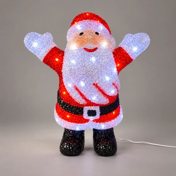 Acrylic Santa Christmas Light – 39 cm, 30 White LEDs