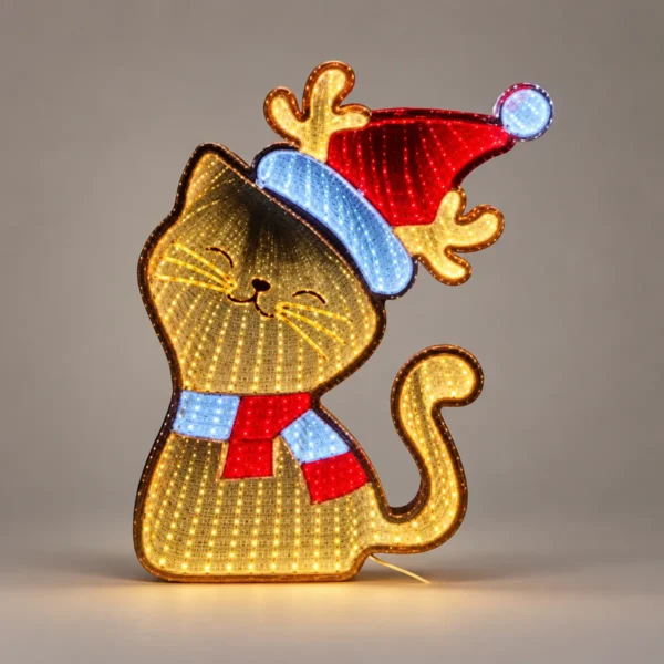 jy266681-led-infinity-cat-christmas-light-enhanced LED Infinity Cat Christmas Light – 40 cm