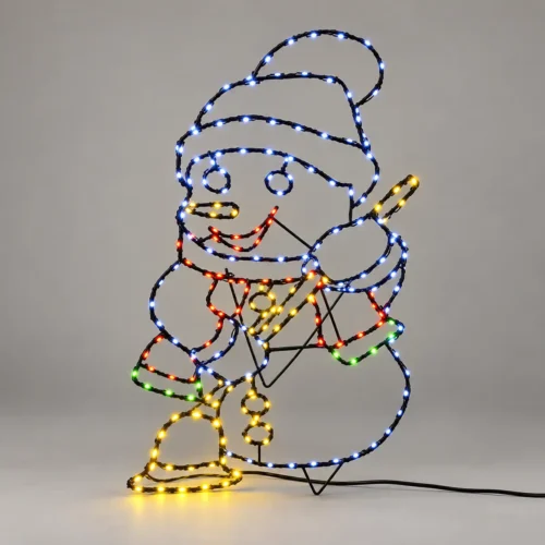 Animated Metal Snowman Christmas Light – 66 cm, 219 Multicolour LEDs
