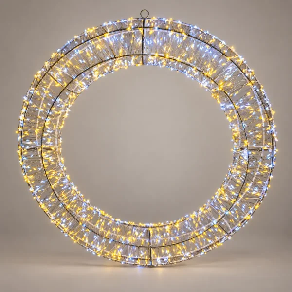 warm-cool-white-metal-led-christmas-wreath-enhanced Metal LED Christmas Wreath Light – 38 cm, 800 Warm & Cool White LEDs