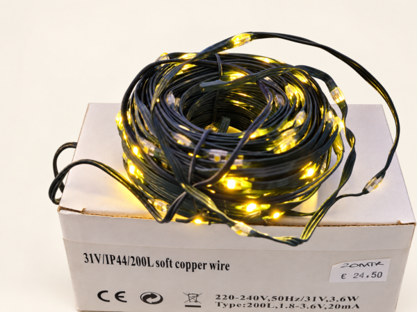 Warm White Shaping-Wire LED Lights – 200 Bulbs