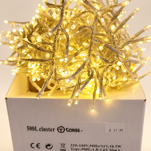 Connectible Warm White Cluster Lights – 500 Bulbs