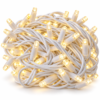 Heavy-Duty IP44 Steady & Flashing Warm White Lights – 10m, White Cable