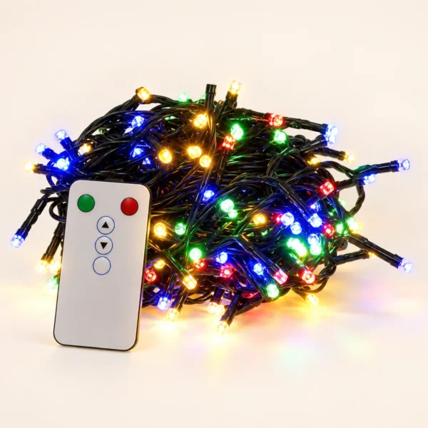 Remote-Control Dual-Colour LED Christmas Lights – 100 Bulbs